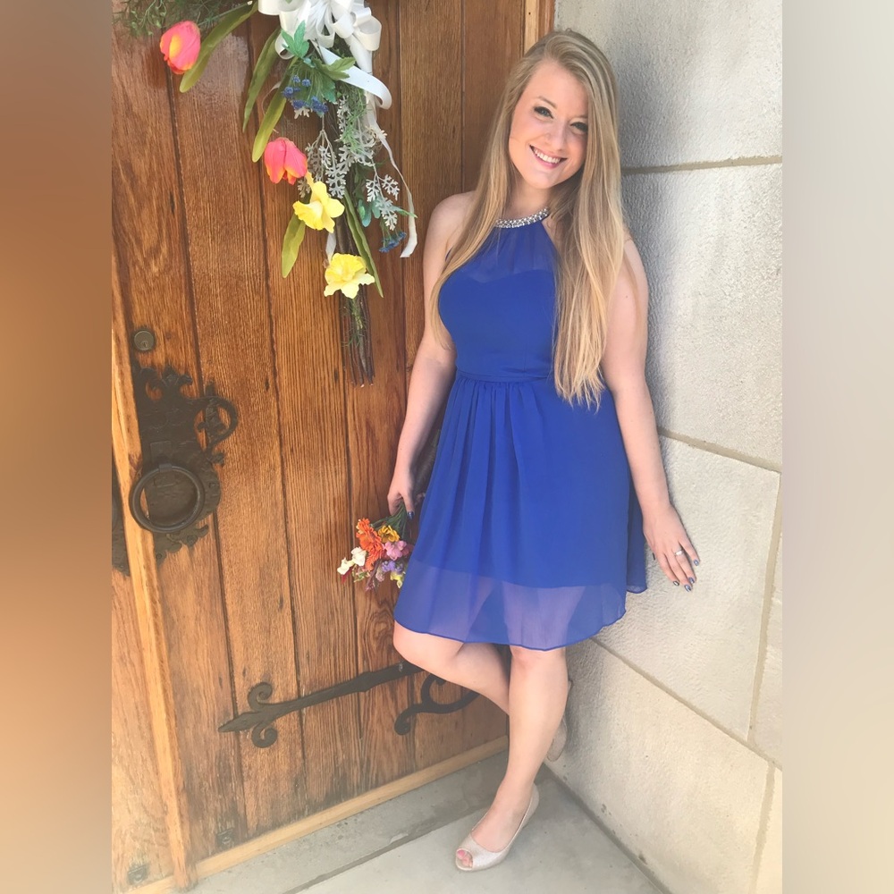 Blue Beaded Cocktail Dress - David’s Bridal 💙